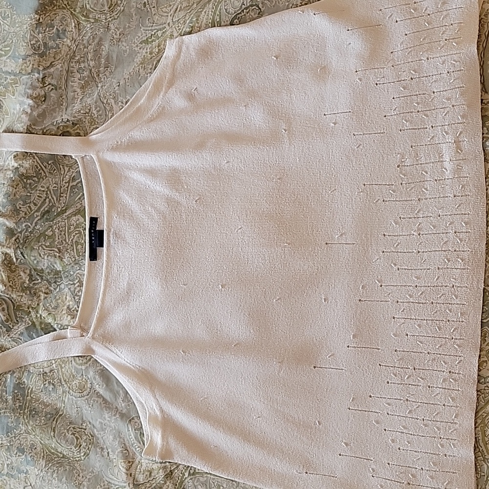 BEAD EMBELLISHED CREAM SWEATER SET - Picture 3 of 11